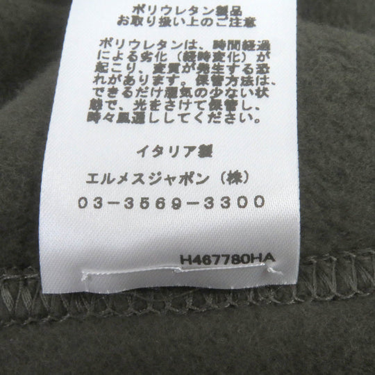 HERMES Hoodie H467780HA Main: 100% cotton, part: 95% cotton, part: 5% polyurethane, part: 80% nylon, part: 20% polyurethane khaki Run H mens L Used Authentic