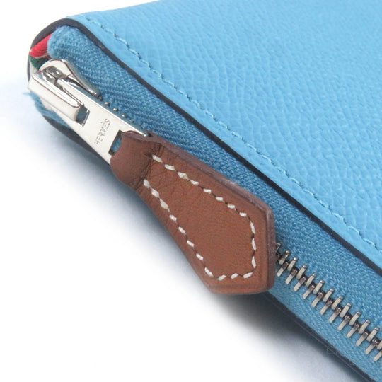 HERMES Long Wallet Purse Main�FEpsom Brunol mens Used Authentic