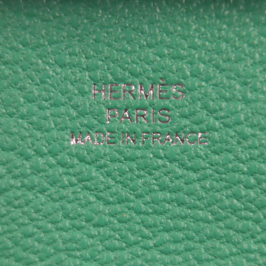 HERMES Coin case Main: Chevre Mysole Blue Zanzibar Mint Bastia Verso mens Used Authentic