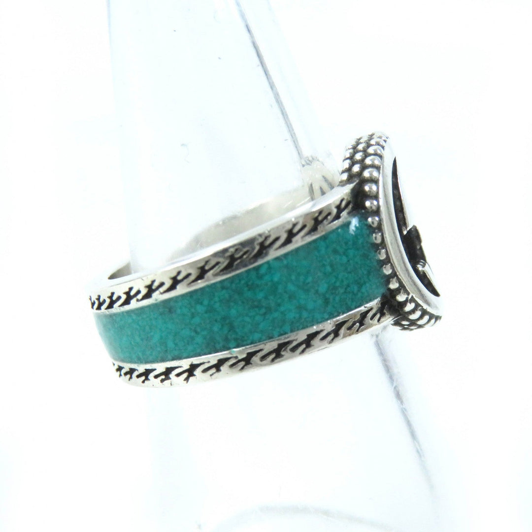 GUCCI Ring Main: AG925, Part: Enamel Silver Green type Women Used Authentic