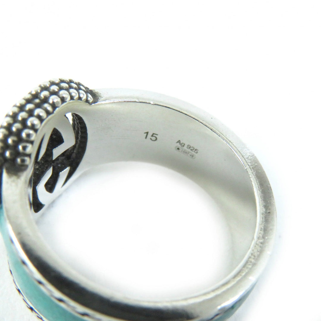 GUCCI Ring Main: AG925, Part: Enamel Silver Green type Women Used Authentic