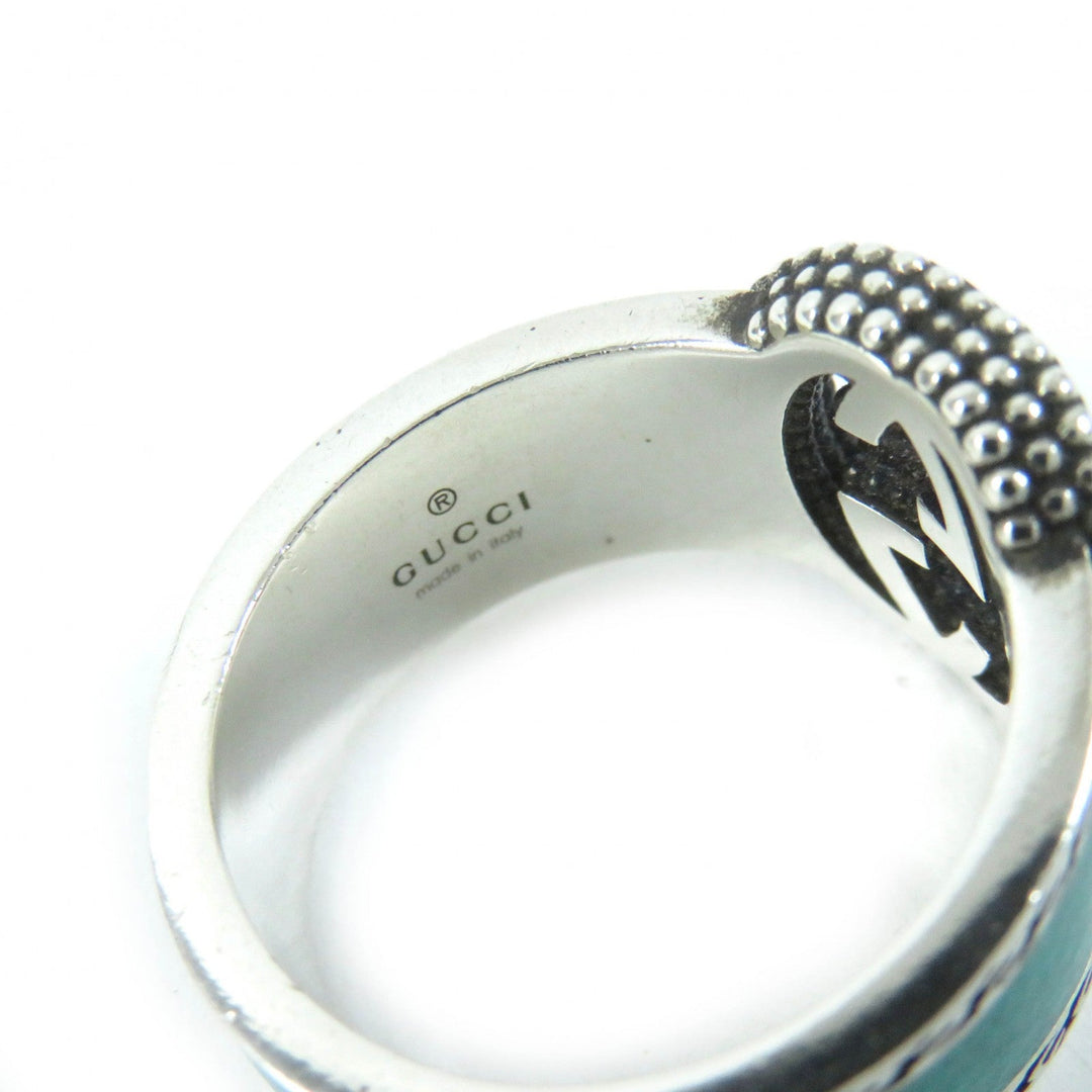 GUCCI Ring Main: AG925, Part: Enamel Silver Green type Women Used Authentic