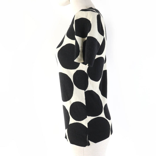 GUCCI Short sleeve knit 229111 Main: 100% cashmere Black Ivory Women S Used Authentic