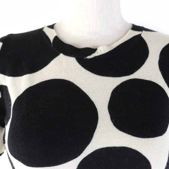 GUCCI Short sleeve knit 229111 Main: 100% cashmere Black Ivory Women S Used Authentic