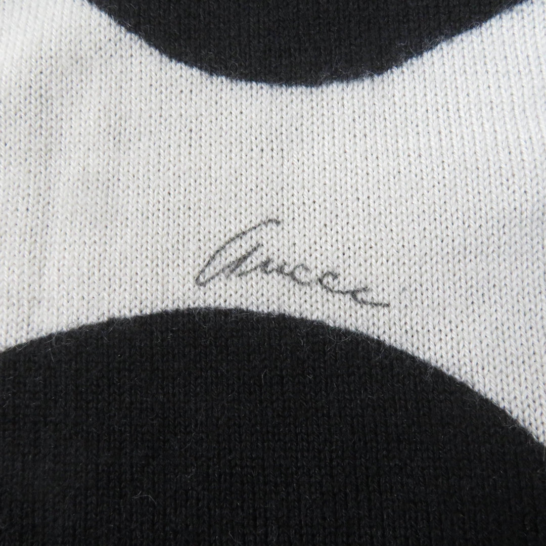 GUCCI Short sleeve knit 229111 Main: 100% cashmere Black Ivory Women S Used Authentic