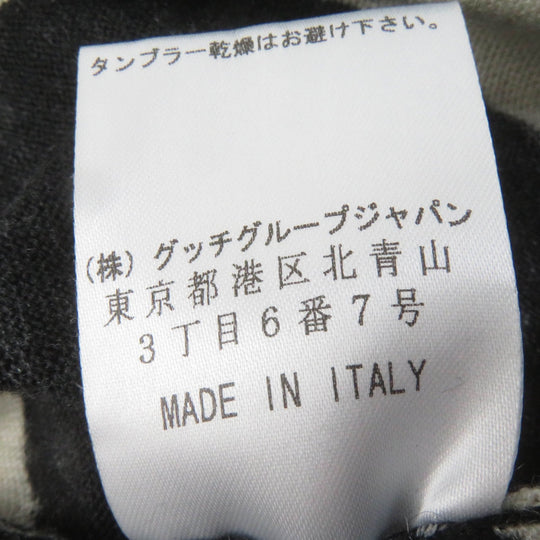 GUCCI Short sleeve knit 229111 Main: 100% cashmere Black Ivory Women S Used Authentic