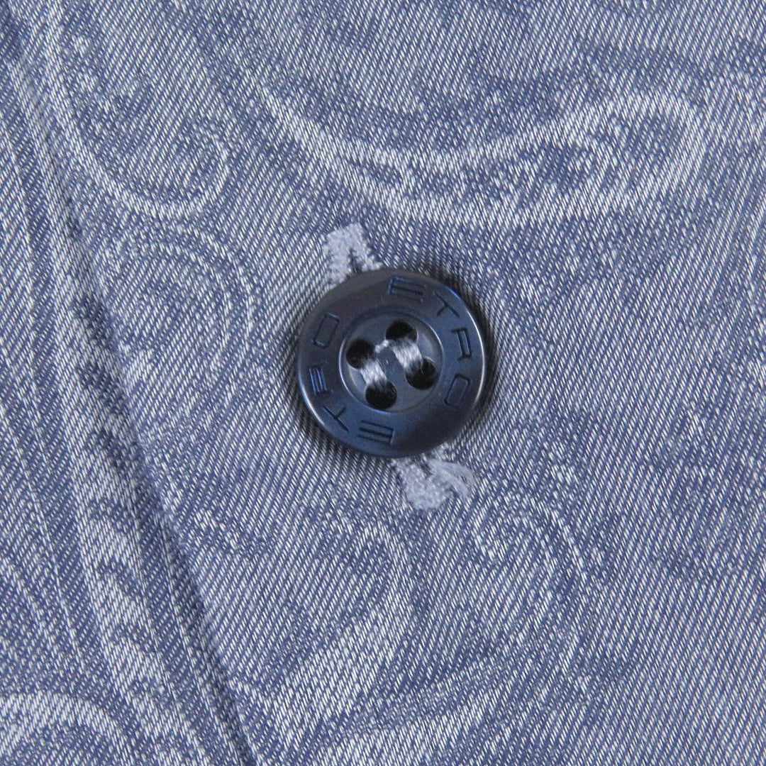 ETRO Long sleeve shirt Main: 100% cotton Blue type mens 41 Used Authentic