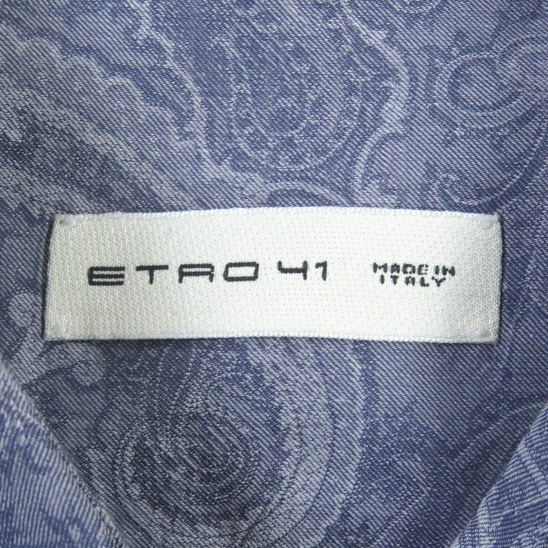 ETRO Long sleeve shirt Main: 100% cotton Blue type mens 41 Used Authentic