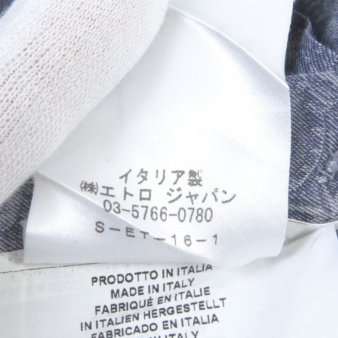ETRO Long sleeve shirt Main: 100% cotton Blue type mens 41 Used Authentic