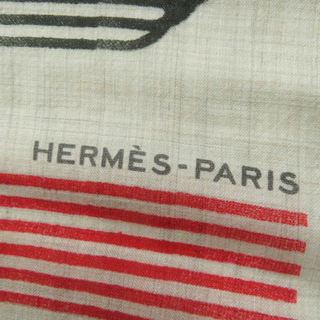 HERMES Stall Main: 100% cashmere Beige multi Les Rubans d'Hermes Hermes ribbons Women Used Authentic