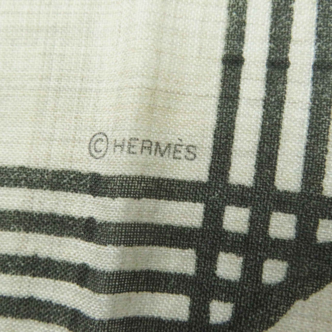 HERMES Stall Main: 100% cashmere Beige multi Les Rubans d'Hermes Hermes ribbons Women Used Authentic