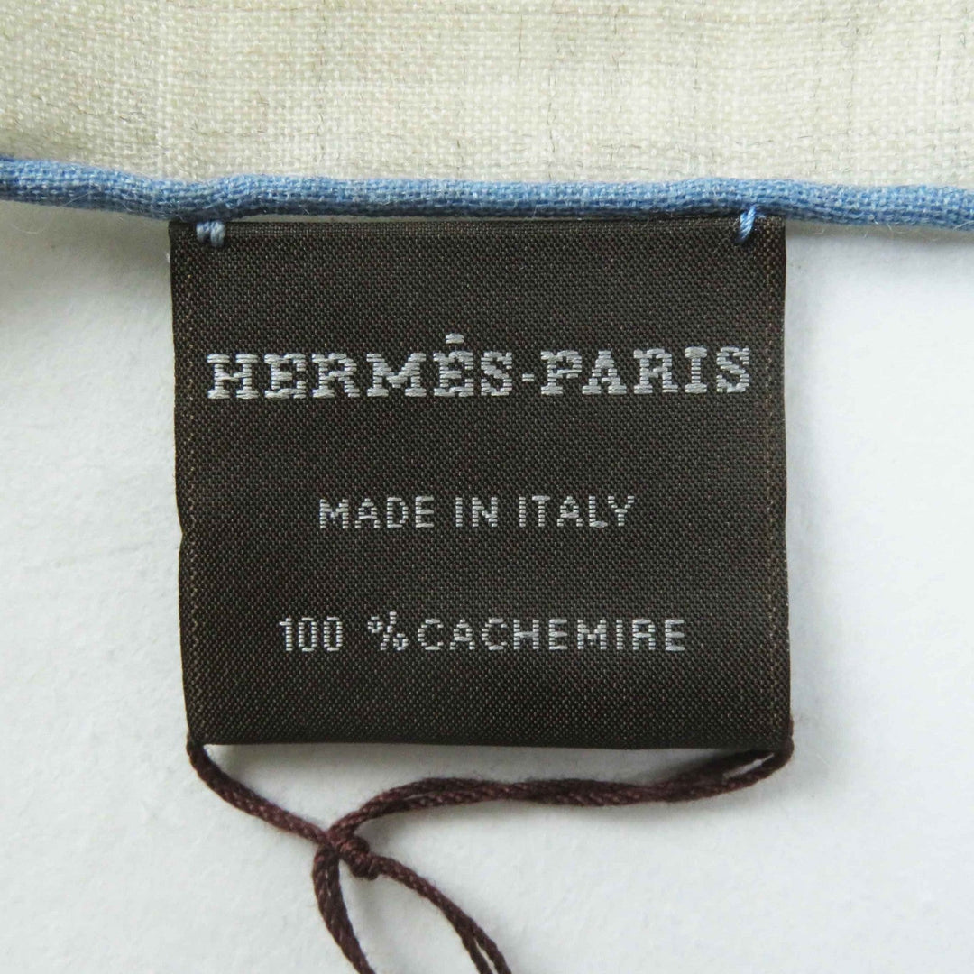 HERMES Stall Main: 100% cashmere Beige multi Les Rubans d'Hermes Hermes ribbons Women Used Authentic