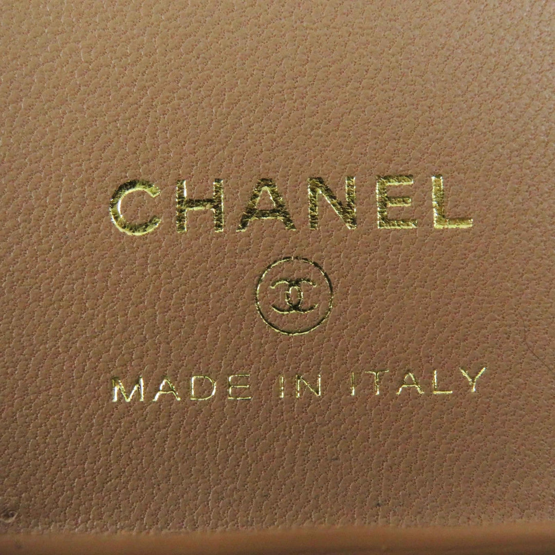 CHANEL iPhone case AP3553 Caviar skin Brown beige Women Used Authentic