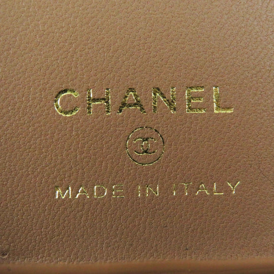 CHANEL iPhone case AP3553 Caviar skin Brown beige Women Used Authentic