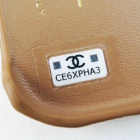 CHANEL iPhone case AP3553 Caviar skin Brown beige Women Used Authentic