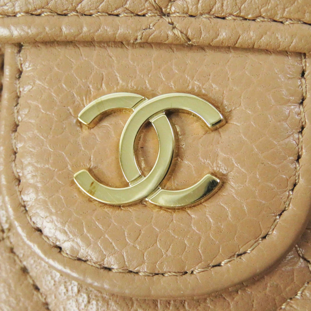 CHANEL iPhone case AP3553 Caviar skin Brown beige Women Used Authentic