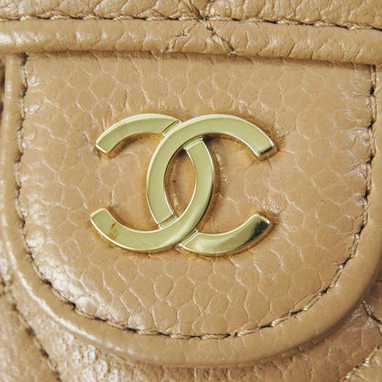CHANEL iPhone case AP3553 Caviar skin Brown beige Women Used Authentic