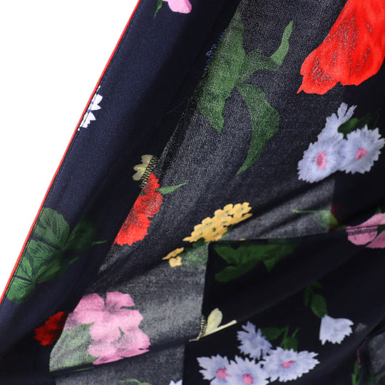 LEONARD cardigan Main: 100% silk Navy multi-color Women 44 Used Authentic