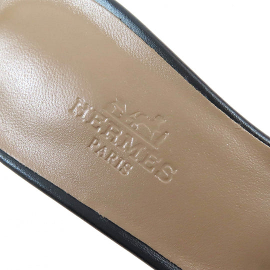HERMES Sandals 071002Z Main: Leather black Oasis Women 35 1/2 Used Authentic