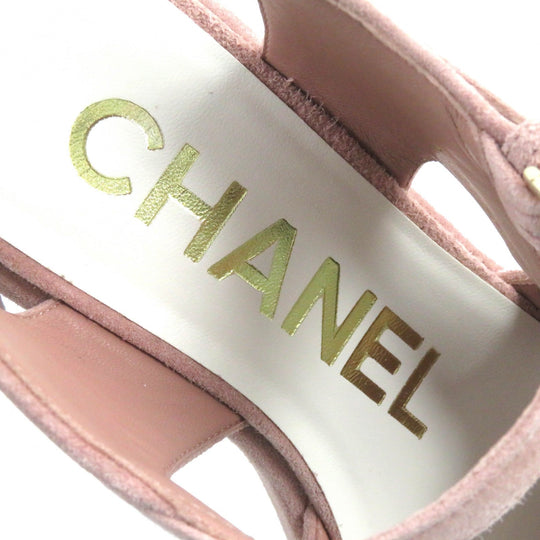 CHANEL Sandals 24P G45594 Main: Suede leather pink Women 37 1/2C Used Authentic