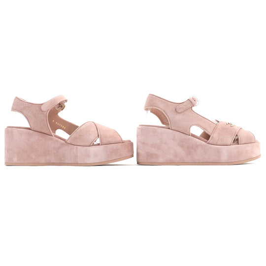 CHANEL Sandals 24P G45594 Main: Suede leather pink Women 37 1/2C Used Authentic