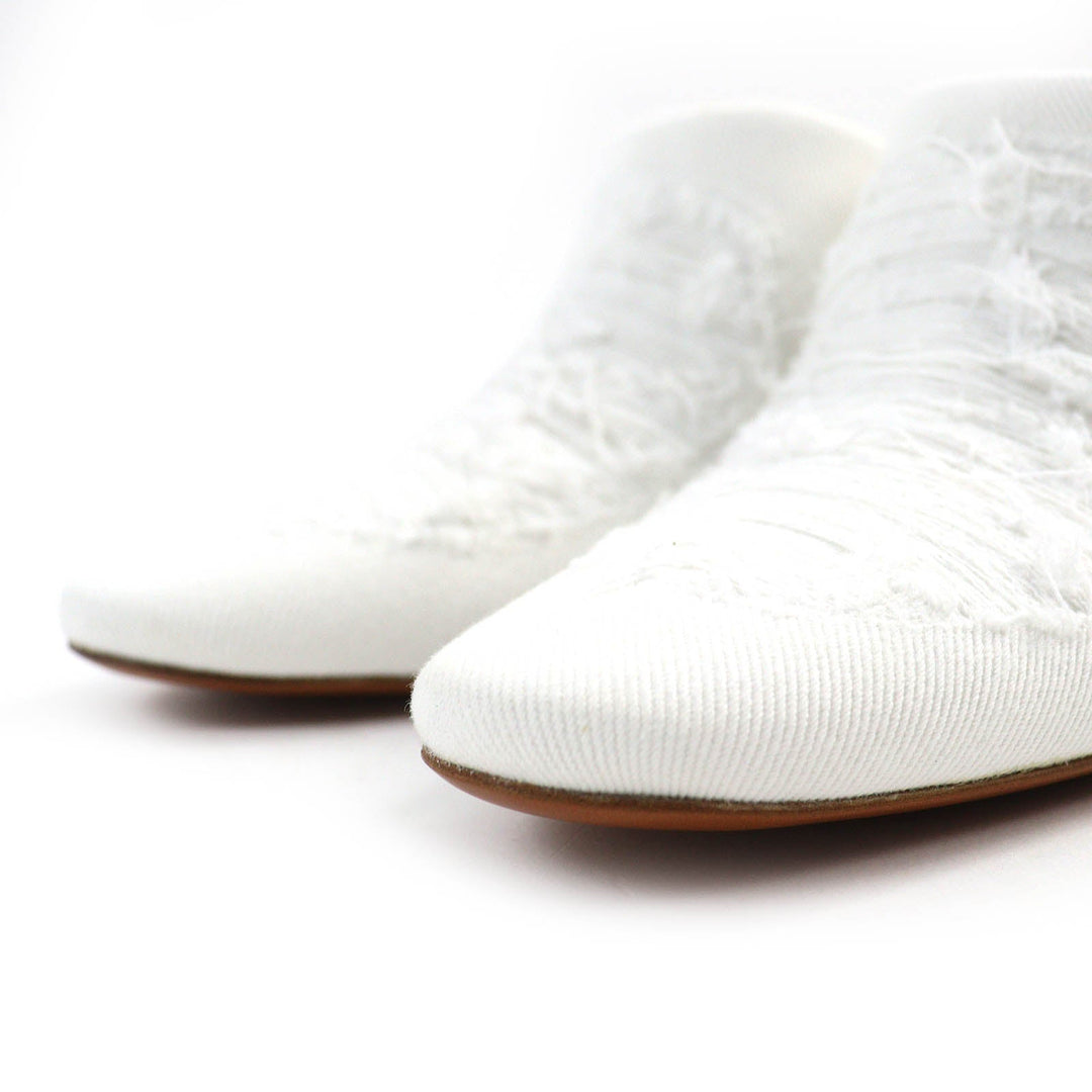 LOEWE Mule 562201 Main: Denim white RIPPED DENIM MULE Ripped denim Women 37 Used Authentic