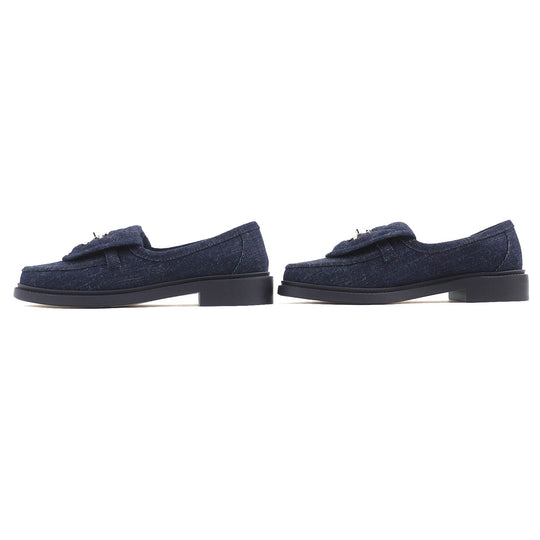 CHANEL loafers G45720 Main: Denim Indigo blue Women 35 1/2C Used Authentic