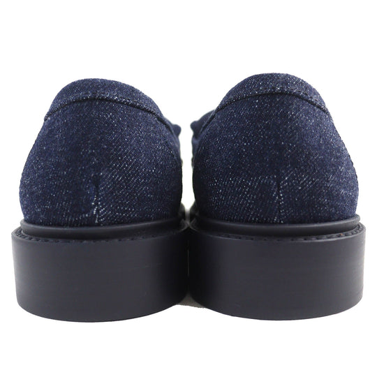 CHANEL loafers G45720 Main: Denim Indigo blue Women 35 1/2C Used Authentic