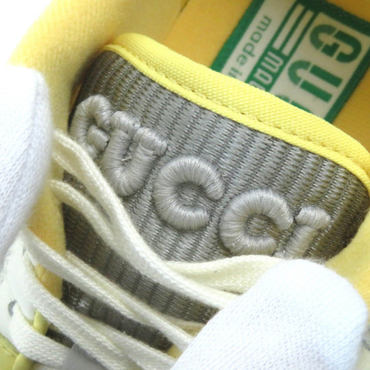 GUCCI sneakers 747954 Main: Leather Yellow Gray Off-white type MAC80 Women 36 1/2 Used Authentic
