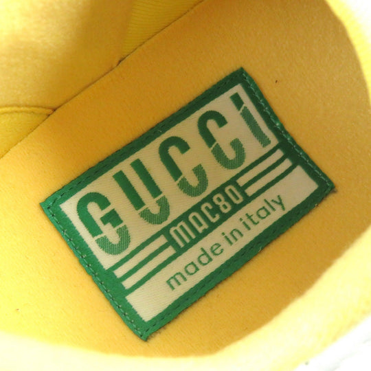 GUCCI sneakers 747954 Main: Leather Yellow Gray Off-white type MAC80 Women 36 1/2 Used Authentic