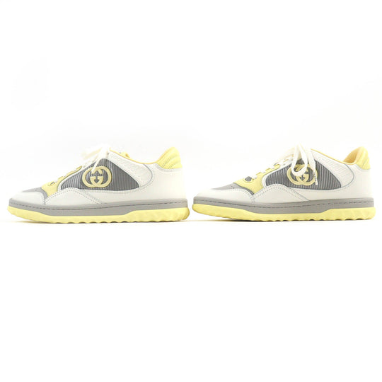 GUCCI sneakers 747954 Main: Leather Yellow Gray Off-white type MAC80 Women 36 1/2 Used Authentic