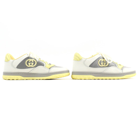 GUCCI sneakers 747954 Main: Leather Yellow Gray Off-white type MAC80 Women 36 1/2 Used Authentic