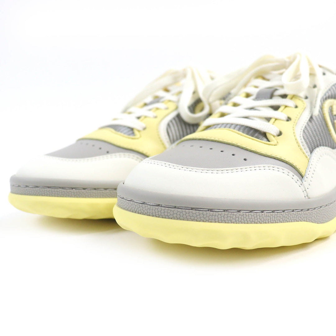 GUCCI sneakers 747954 Main: Leather Yellow Gray Off-white type MAC80 Women 36 1/2 Used Authentic