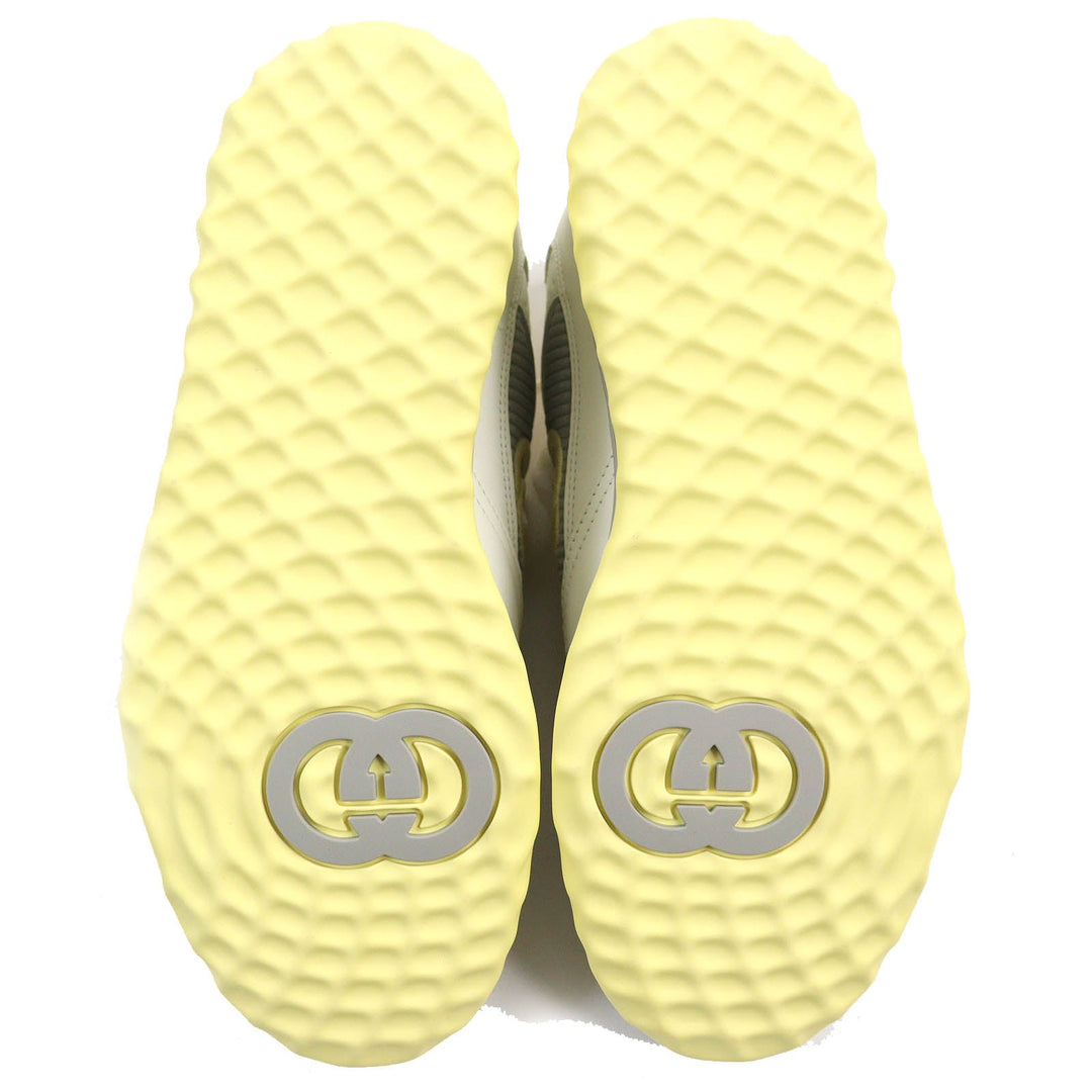 GUCCI sneakers 747954 Main: Leather Yellow Gray Off-white type MAC80 Women 36 1/2 Used Authentic