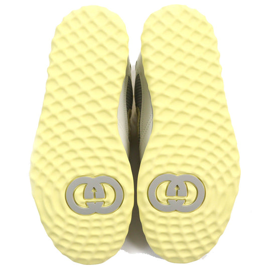 GUCCI sneakers 747954 Main: Leather Yellow Gray Off-white type MAC80 Women 36 1/2 Used Authentic