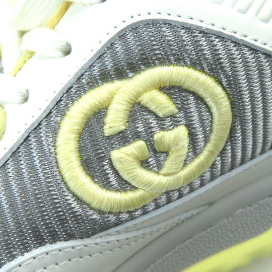 GUCCI sneakers 747954 Main: Leather Yellow Gray Off-white type MAC80 Women 36 1/2 Used Authentic