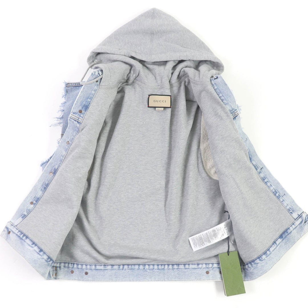 GUCCI Denim Jacket 697042 Main: 100% cotton, Part: 100% polyester Indigo blue mens 46 Used Authentic