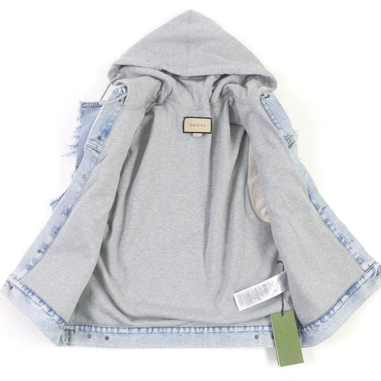 GUCCI Denim Jacket 697042 Main: 100% cotton, Part: 100% polyester Indigo blue mens 46 Used Authentic