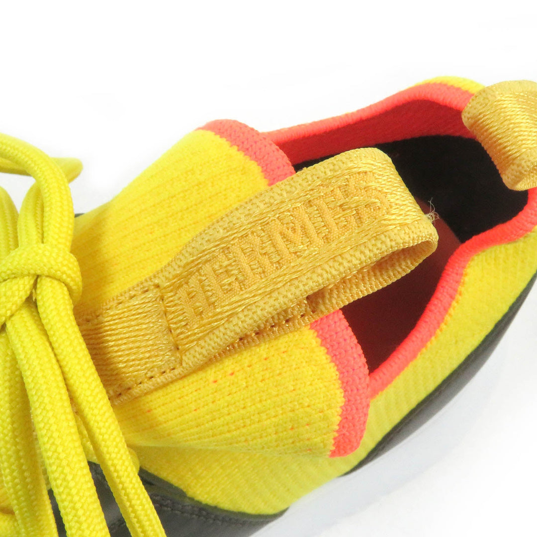 HERMES Low cut sneakers Main: Leather, Main: Knit Yellow black Duel mens 40 Used Authentic