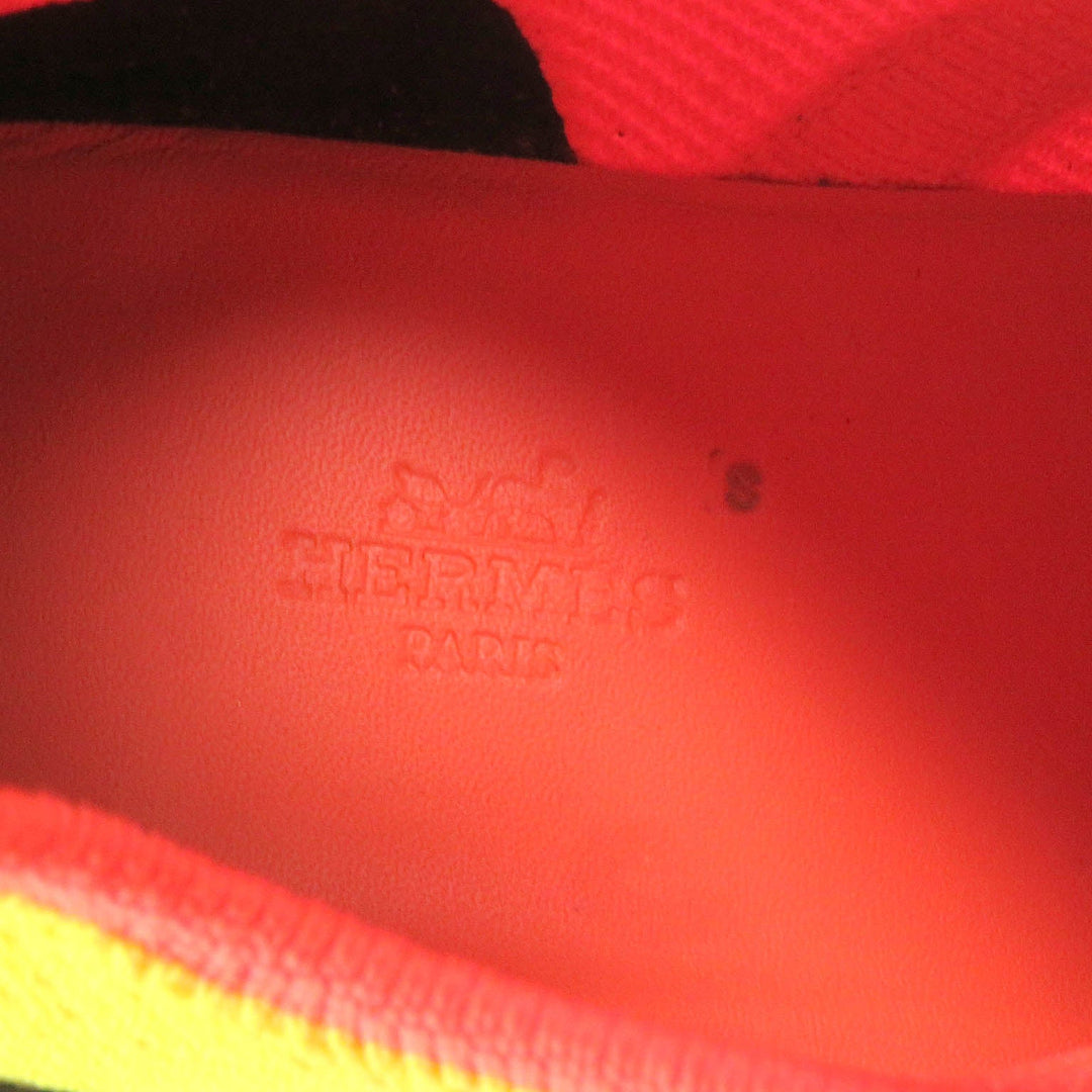 HERMES Low cut sneakers Main: Leather, Main: Knit Yellow black Duel mens 40 Used Authentic