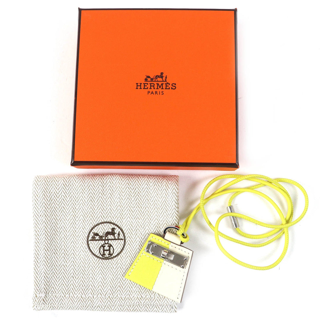 HERMES Necklace Main: Leather, Part: Gold Plated Beige yellow Mont Petit Kelly Women Used Authentic