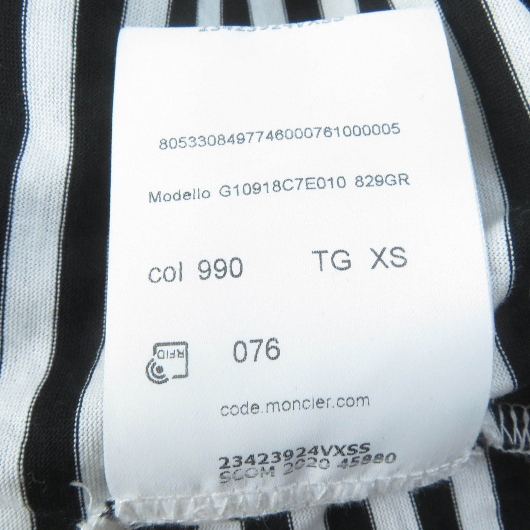 MONCLER Short sleeve T-shirt Main: 100% cotton, part: 98% cotton, part: 2% polyurethane Black White Women XS Used Authentic