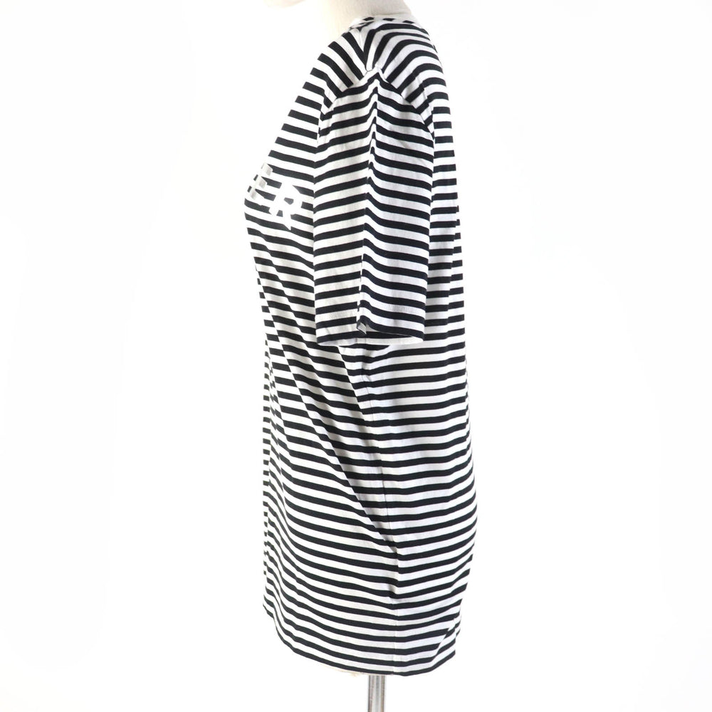 MONCLER Short sleeve T-shirt Main: 100% cotton, part: 98% cotton, part: 2% polyurethane Black White Women XS Used Authentic