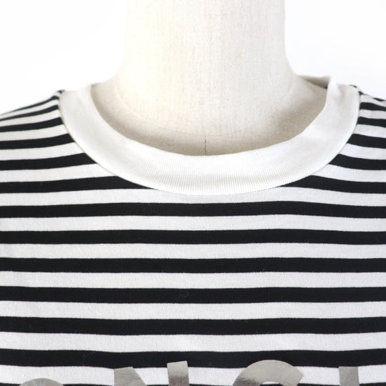MONCLER Short sleeve T-shirt Main: 100% cotton, part: 98% cotton, part: 2% polyurethane Black White Women XS Used Authentic