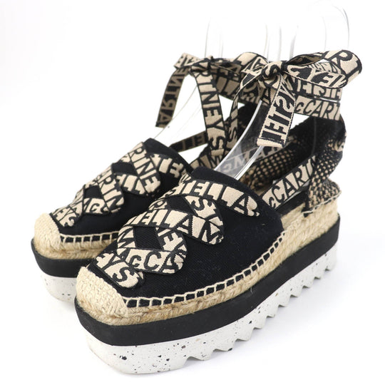 Stella McCartney Leather shoes 800159 Main: Canvas Black beige Gaia Women 36 Used Authentic