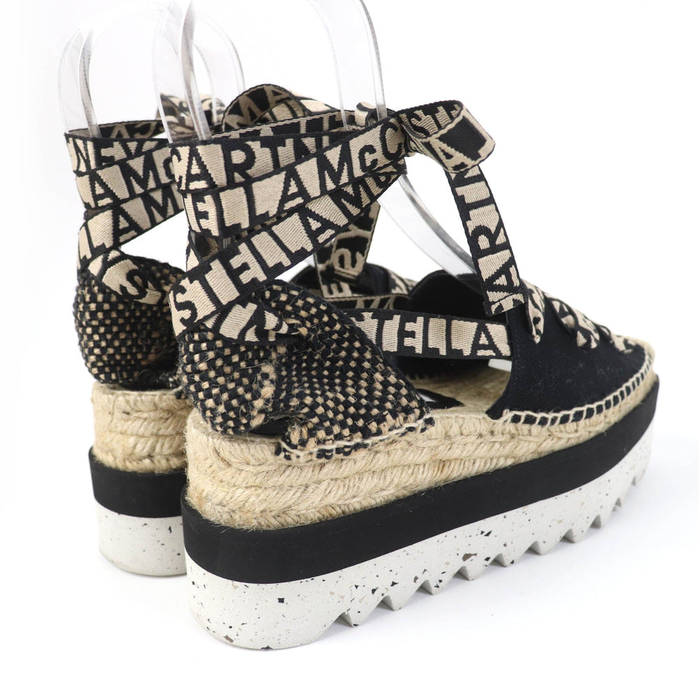 Stella McCartney Leather shoes 800159 Main: Canvas Black beige Gaia Women 36 Used Authentic