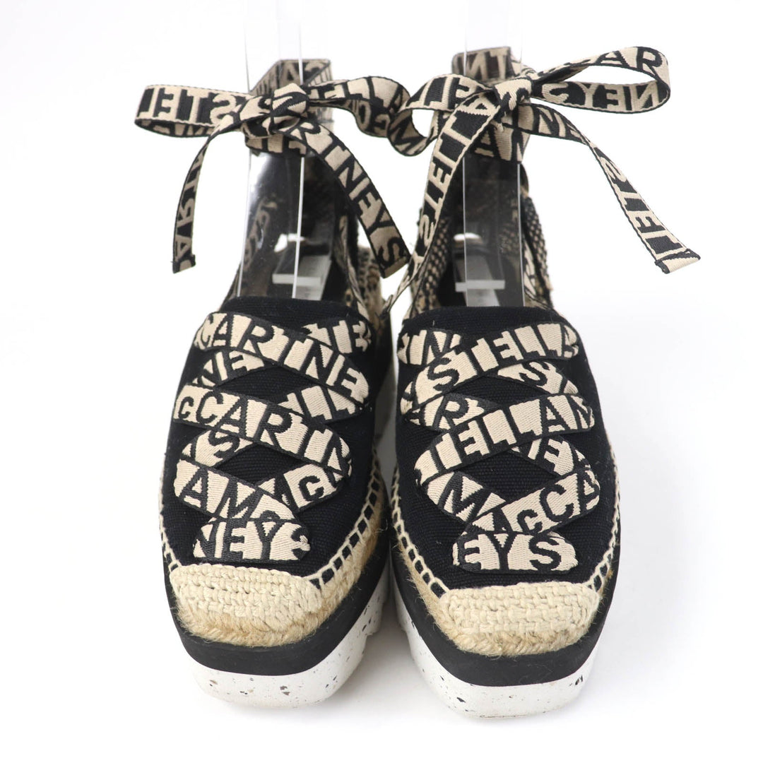 Stella McCartney Leather shoes 800159 Main: Canvas Black beige Gaia Women 36 Used Authentic