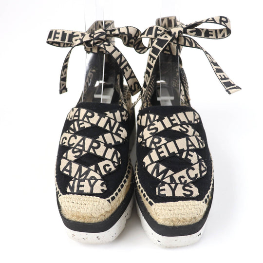Stella McCartney Leather shoes 800159 Main: Canvas Black beige Gaia Women 36 Used Authentic