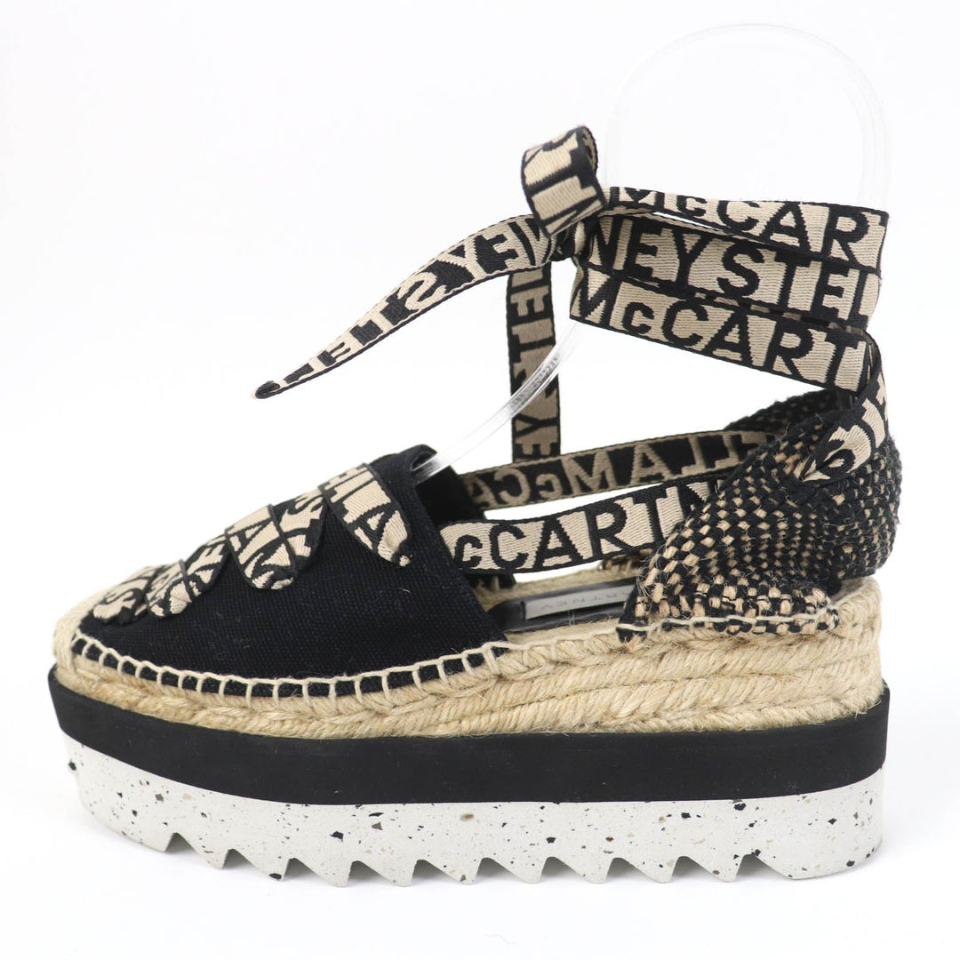 Stella McCartney Leather shoes 800159 Main: Canvas Black beige Gaia Women 36 Used Authentic
