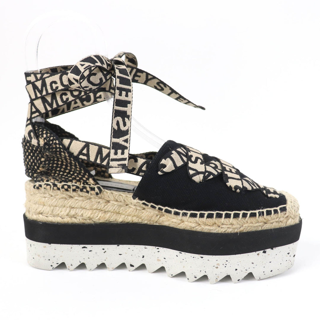 Stella McCartney Leather shoes 800159 Main: Canvas Black beige Gaia Women 36 Used Authentic